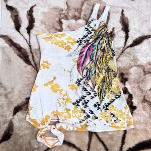 Stylish Yellow and Pink Women's Crop Top